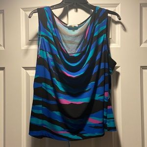 Women’s multicolored polyester top, 1x